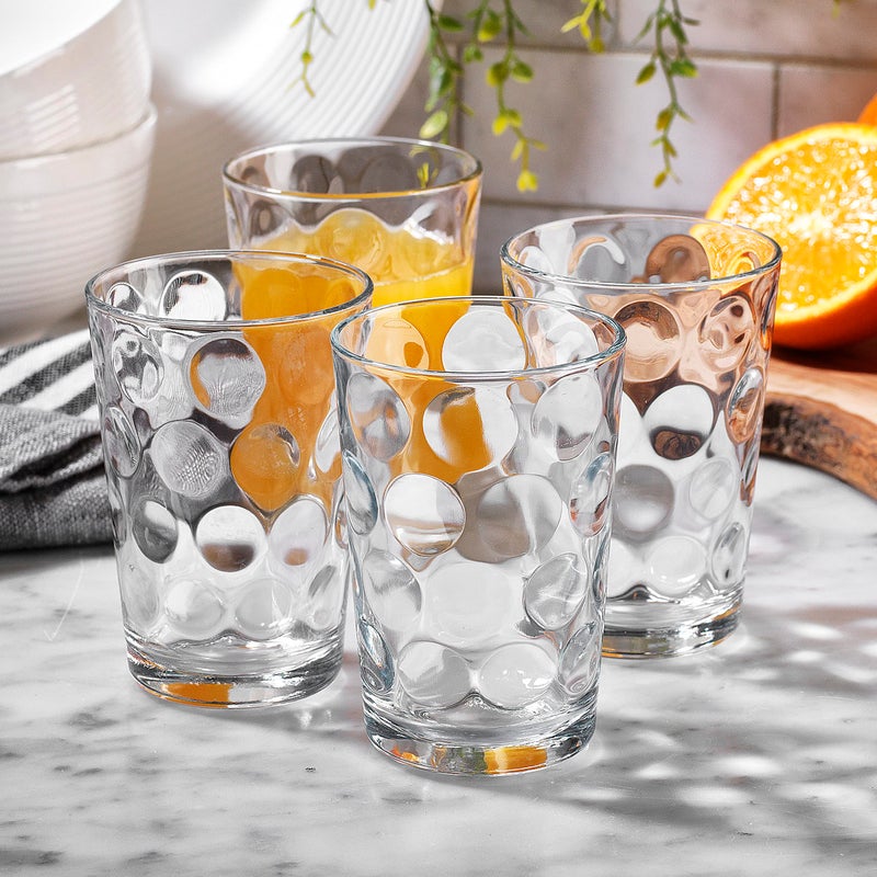 Home Essentials & Beyond Home Essentials Drinking Glasses Set of 10 Juice Glass Cups, 7 oz Glassware, Inner Circular Lensed Small Glasses. Ideal for Juice, Milk, Water; Dishwasher Safe. - Image 3